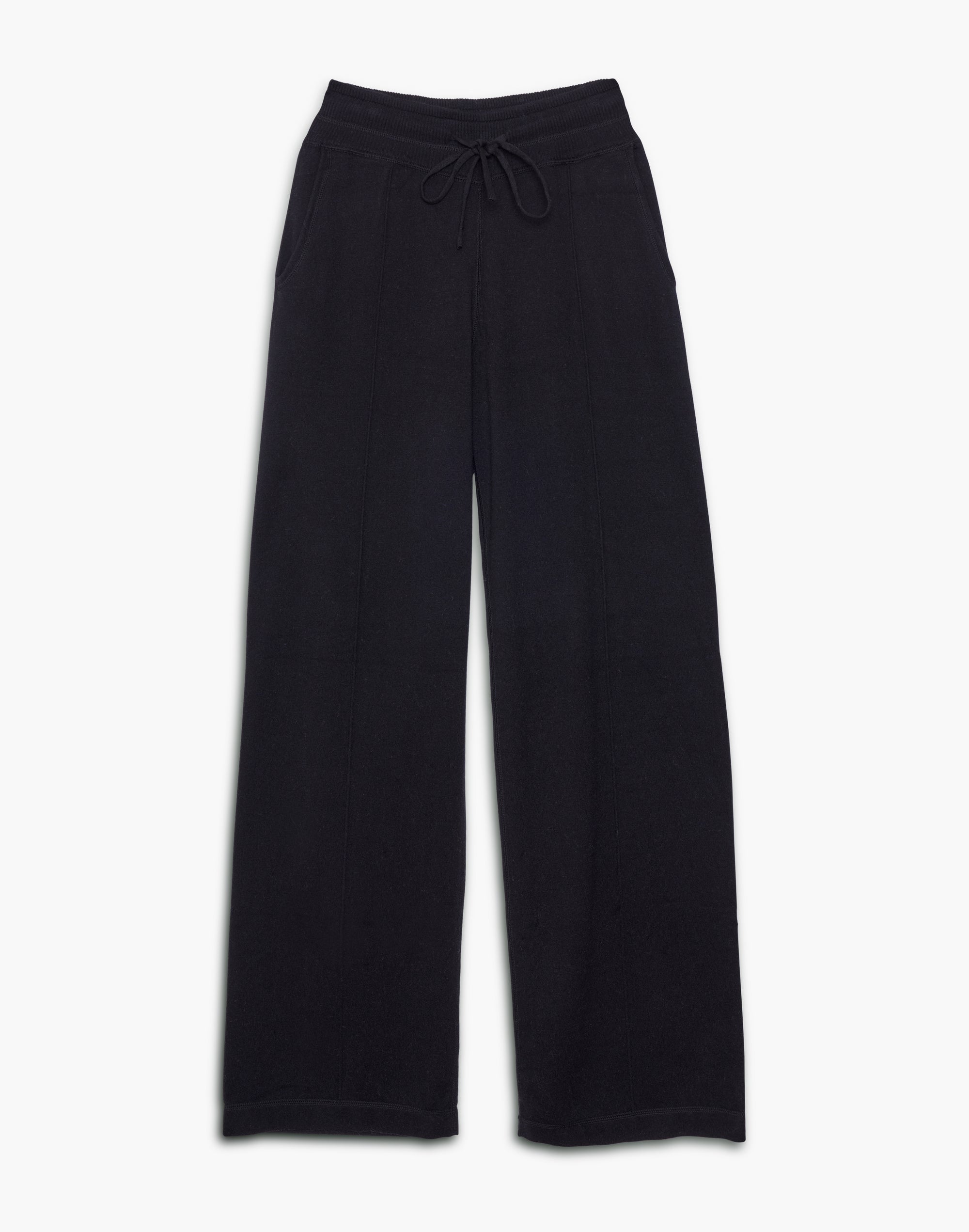 Cashmere High-Waist Jet Set Wide Leg Pant - Black - Black / XXS