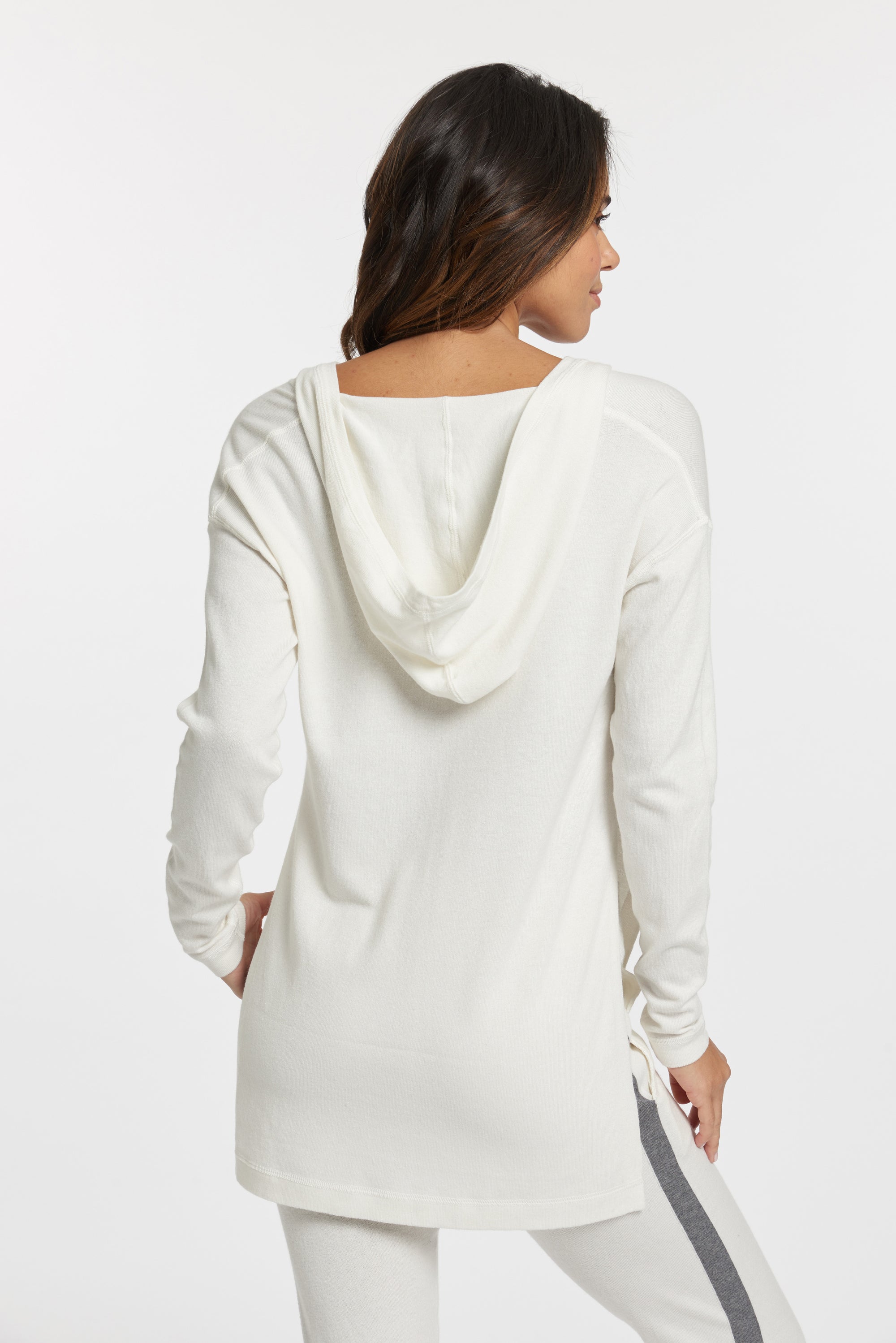 Longline best sale white hoodie